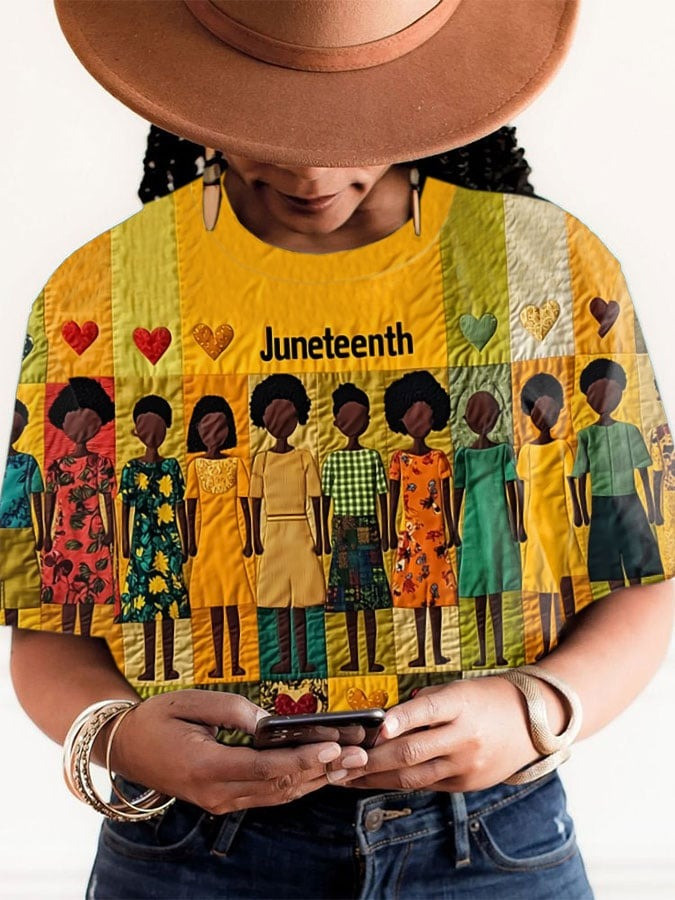 Juneteenth T-Shirt Women's Honor African Americans Heritage Juneteenth Shirts For Ladies-1
