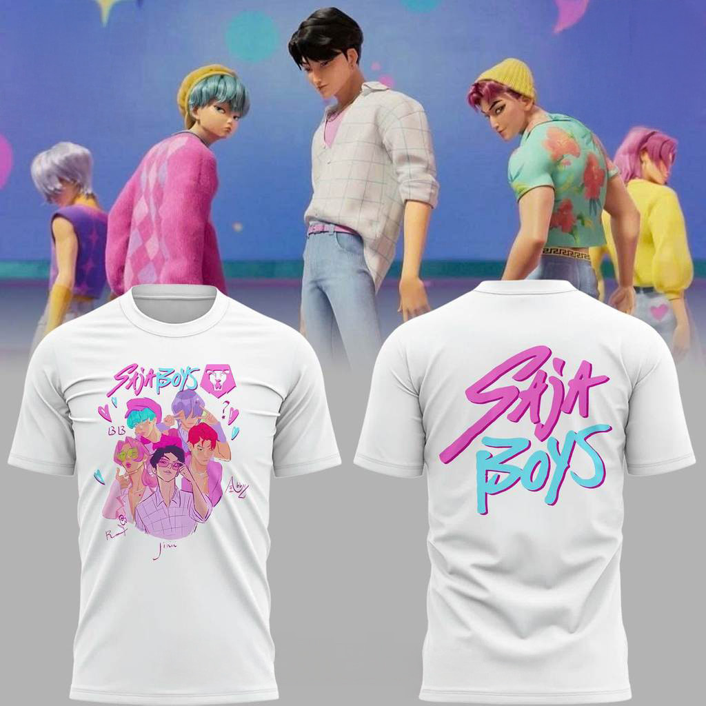 KPop Demon Hunters Saja Boys T-Shirt Fan Merch Christmas Presents For Boyfriend-1