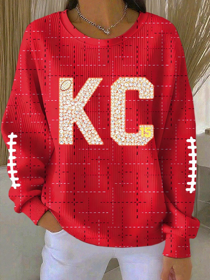 Kansas City Chiefs Long Sleeve Shirt Women's Gameday Apparel Outfits Football Chiefs Gifts-1
