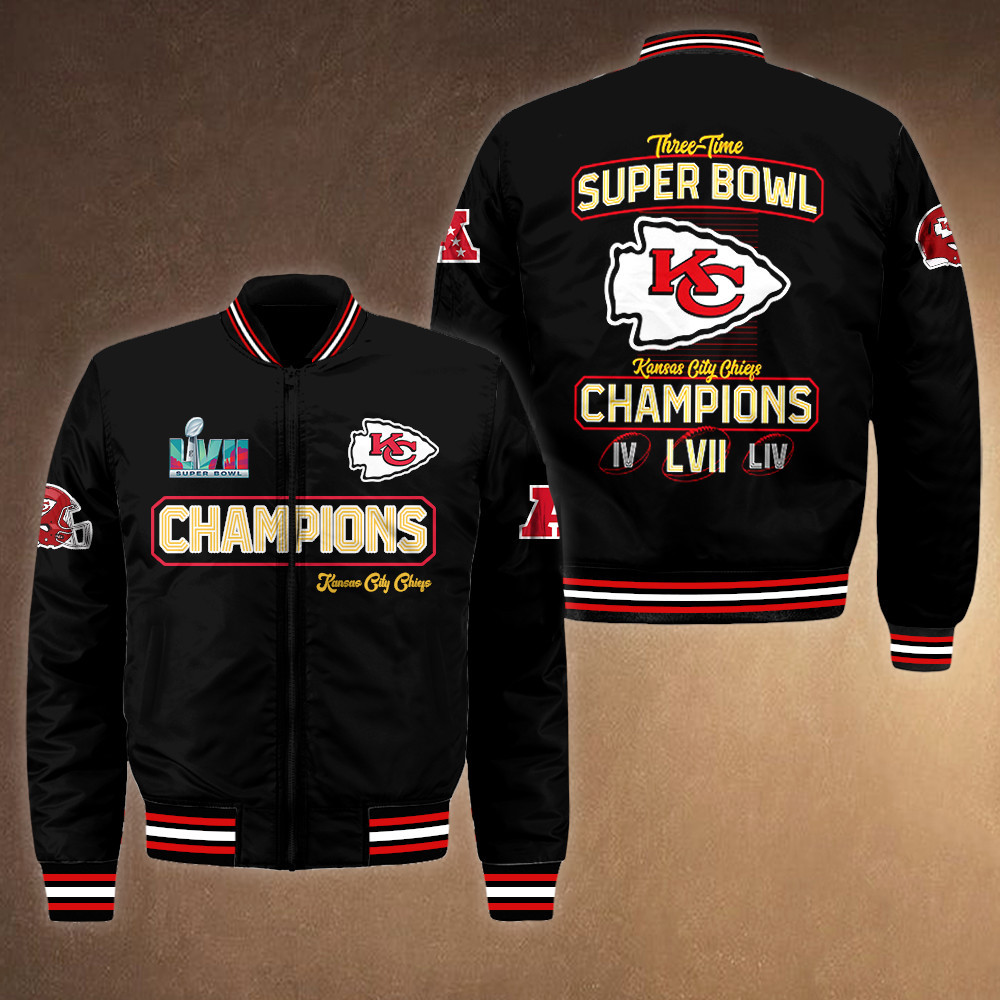 Kansas City Chiefs Super Bowl LVII Bomber Jacket Presents For Football Lovers-1 Kansas City Chiefs Super Bowl LVII Bomber Jacket Presents For Football Lovers-1