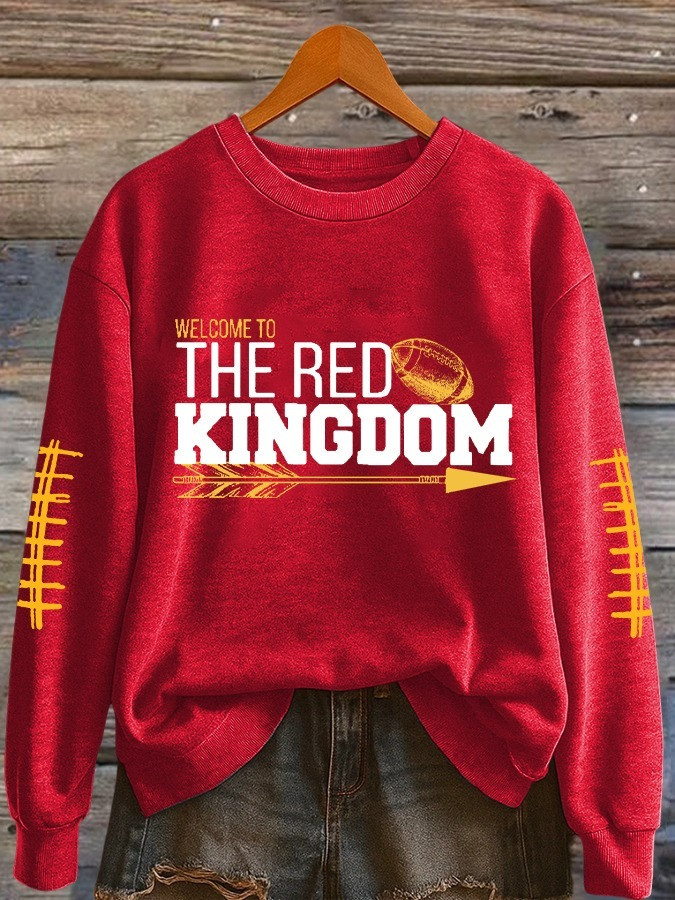 Kansas City Chiefs Welcome To The Red Kingdom Sweatshirt Fan Merch Chiefs Gifts For Her-1