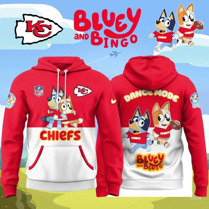 Kansas City Chiefs x Bluey And Bingo Hoodie Cute Football Game Day Gifts For Chiefs Fans-1