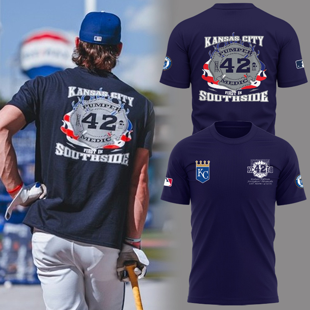 Kansas City Royals MLB Pumper 42 First In South Side T-Shirt Baseball Fan Merch Gift Ideas-1