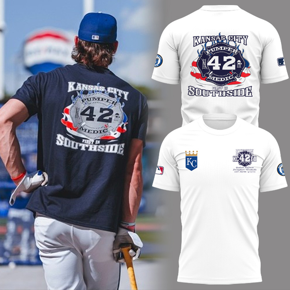 Kansas City Royals MLB Pumper 42 First In South Side T-Shirt Best Gifts For Baseball Fans-1