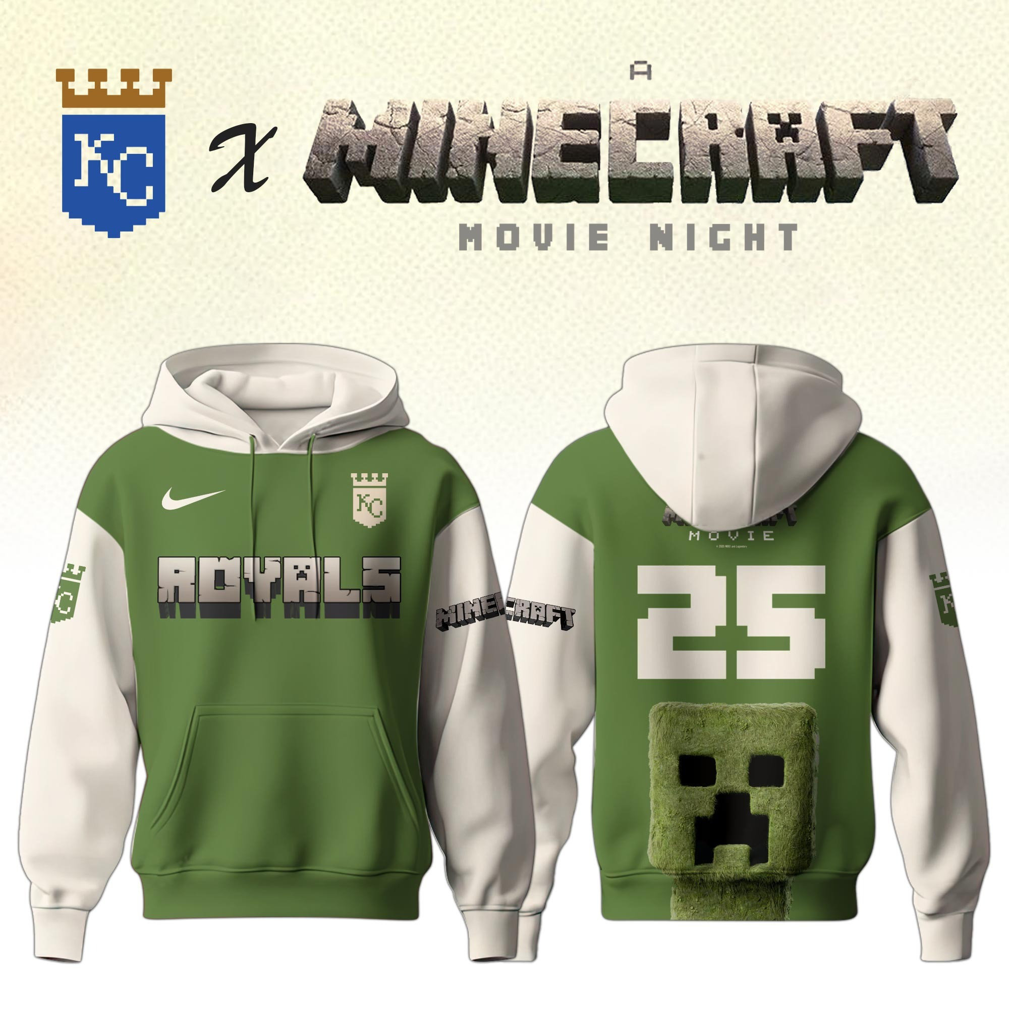 Kansas City Royals MLB x A MINECRAFT MOVIE Night Hoodie Unique Gifts Baseball Fans-1