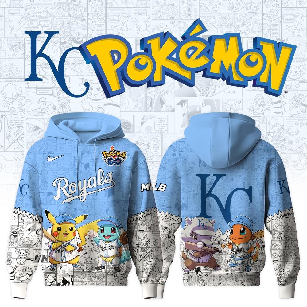 Kansas City Royals X Pokemon Go Hoodie MLB Fan Merch Gifts For Baseball Lovers For Him Her-1
