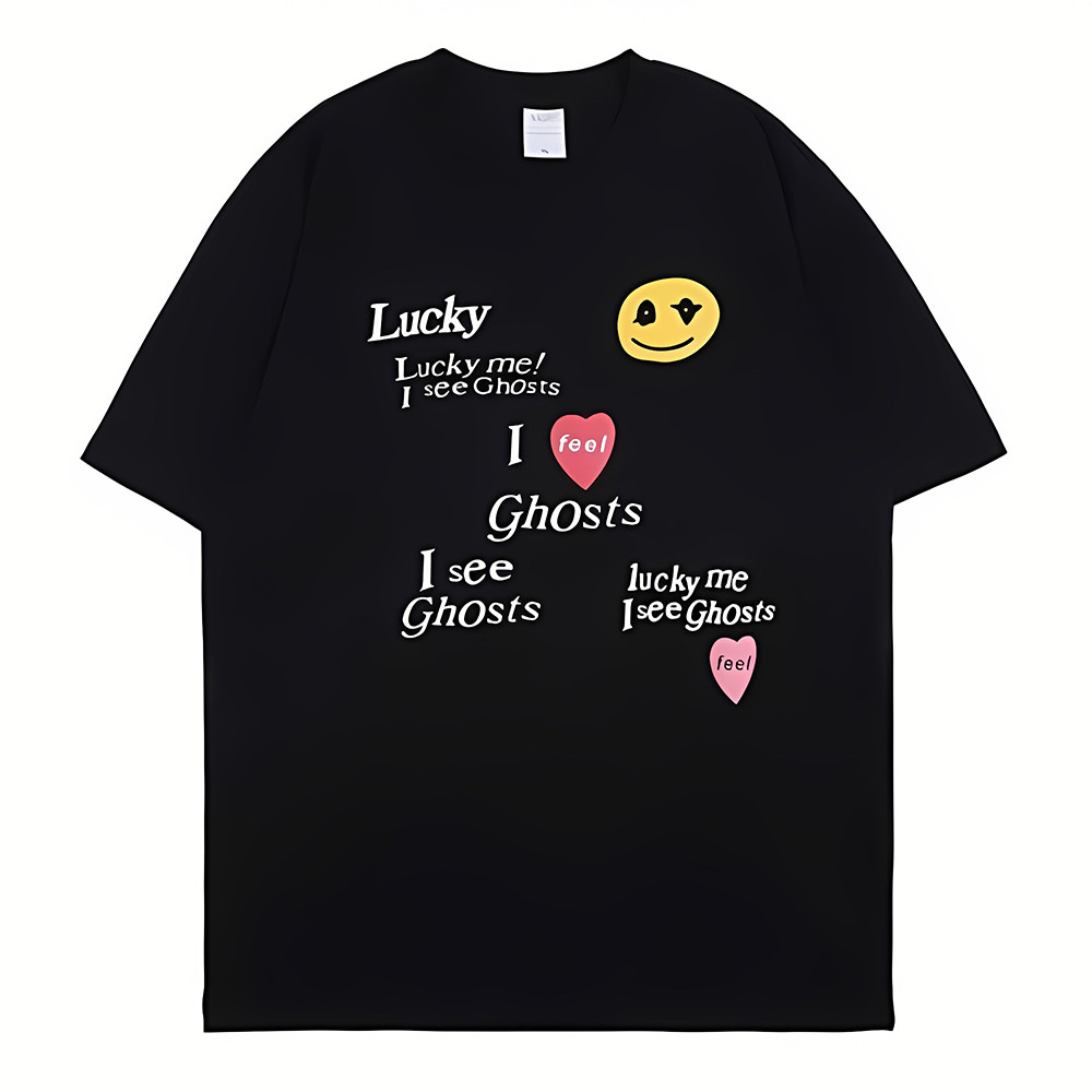 Kanye West Lucky Me I See Ghosts Shirt Merch I See Ghosts Crewneck Tee Shirt Best Gifts-1