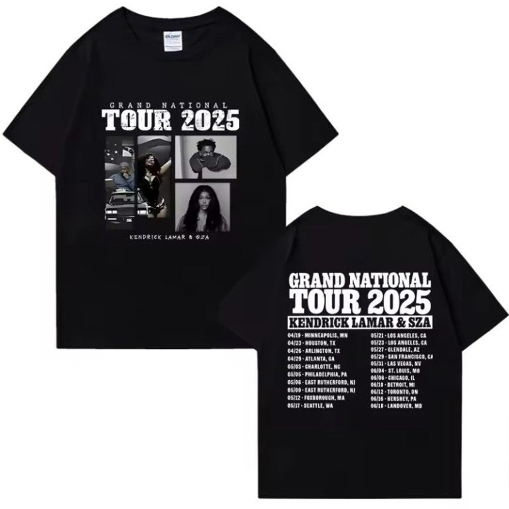 Kendrick And SZA Merch Kendrick Lamar And SZA Grand National Tour 2025 T-Shirt Music Fans Gifts-1