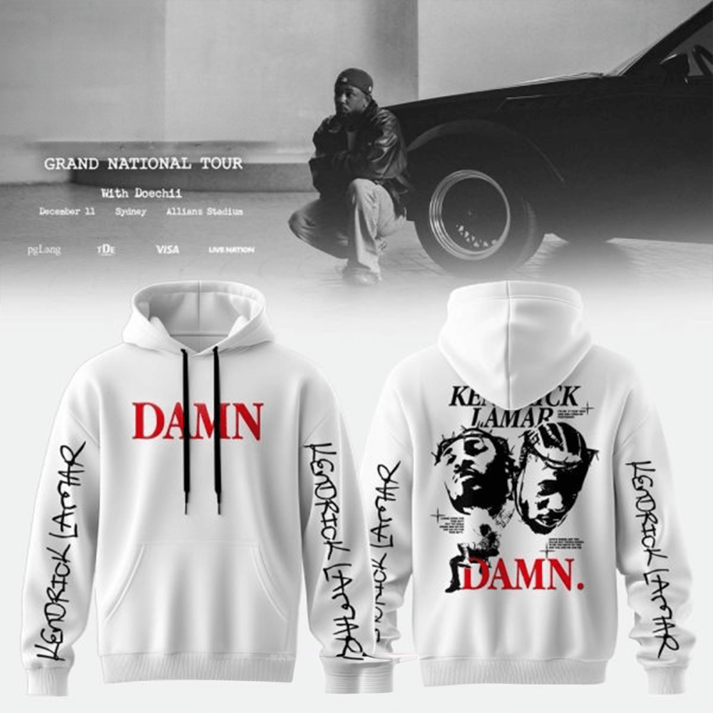 Kendrick Lamar 2025 Grand National Tour Damn Hoodie Kendrick Lamar Concert Tour Merch Gifts-1