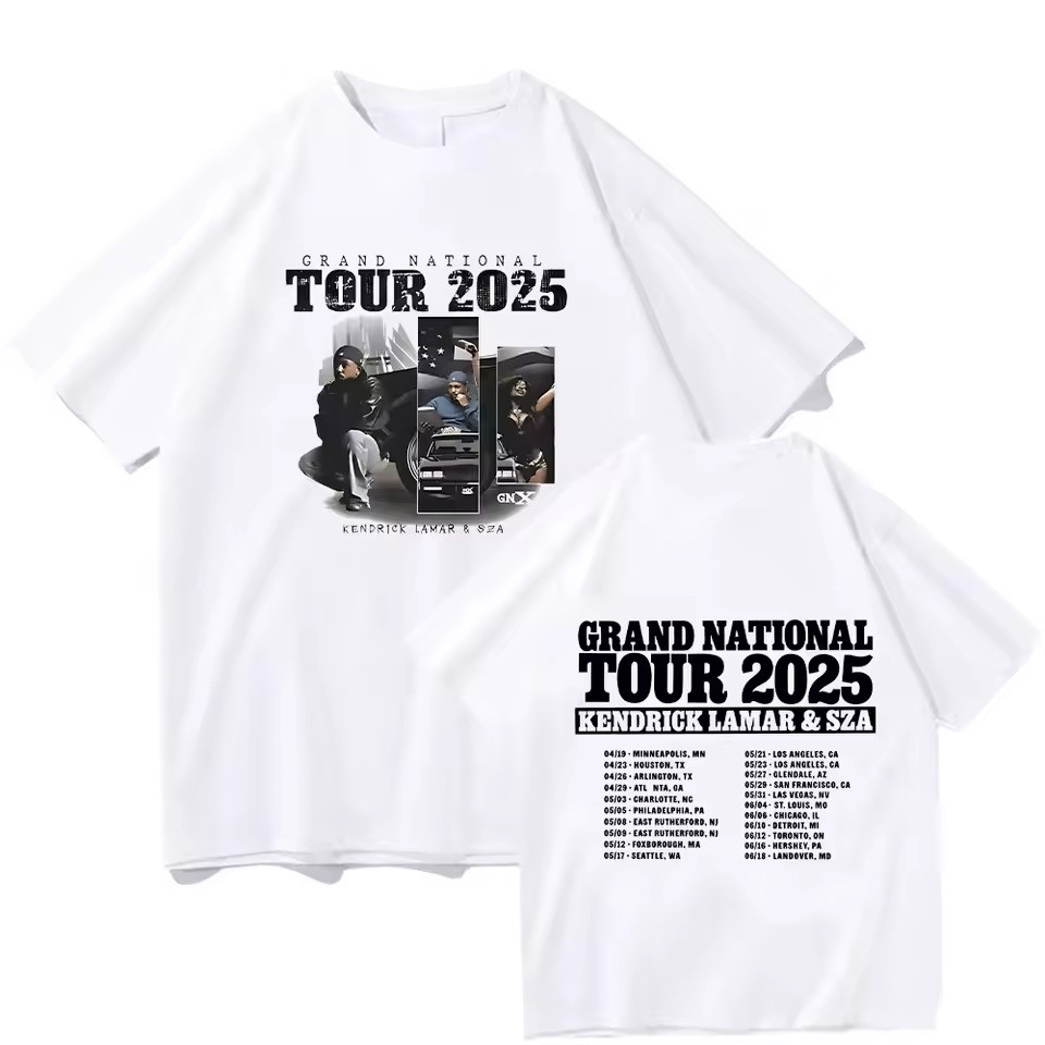 Kendrick Lamar And Sza Grand National Tour Merch 2025 T-Shirt Kendrick GNX & SZA Apparel-1