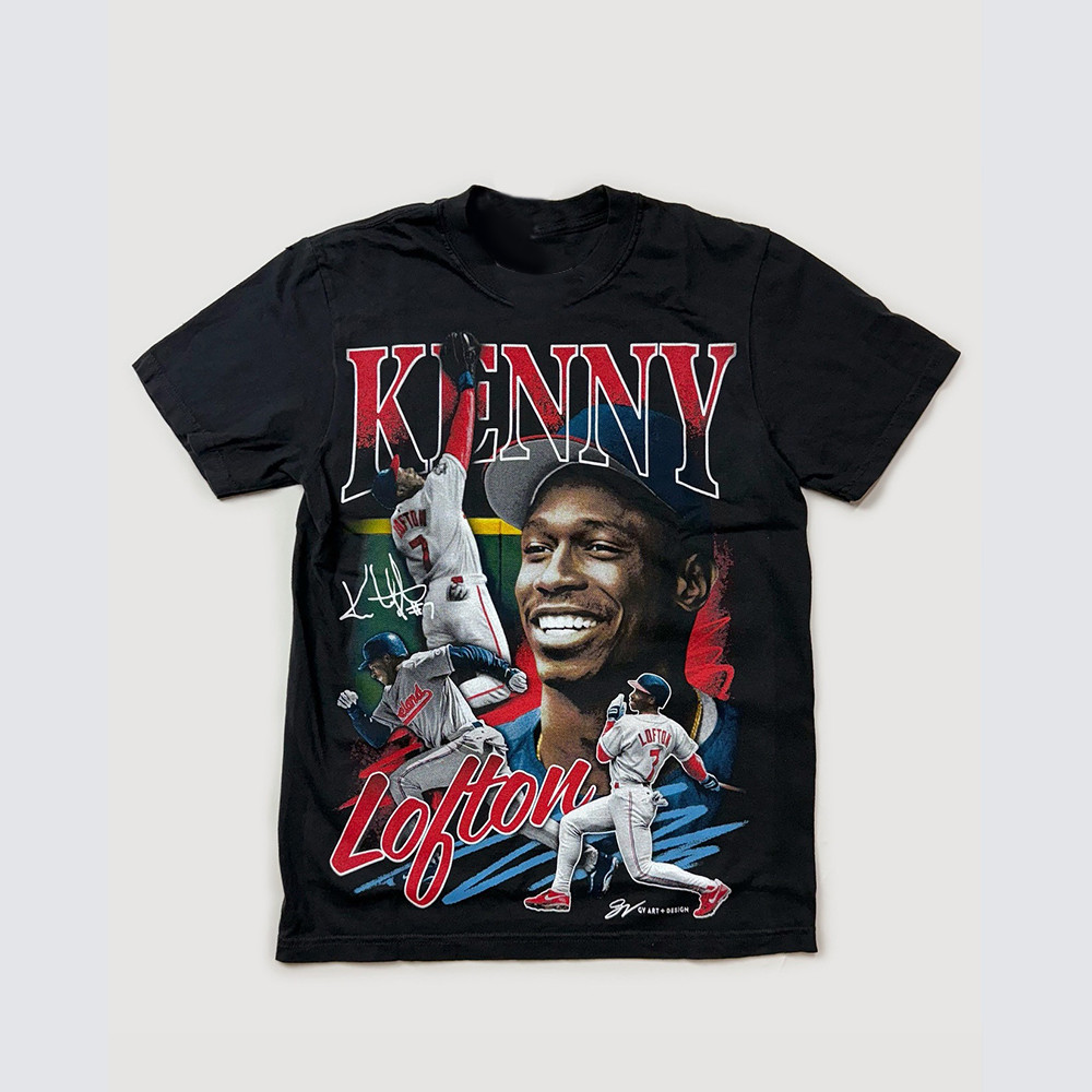 Kenny Lofton Vintage T-Shirt Signature Fan Merch Gifts For Baseball Lovers For Him-1