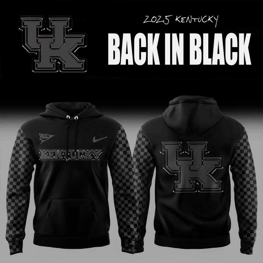 Kentucky Wildcats Back In Black Hoodie Kentucky Wildcats Merch Gifts For Basketball Fan-1