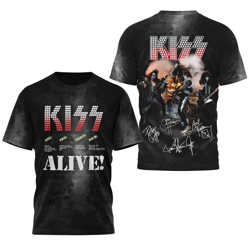 Kiss Alive T-Shirt Kiss Merch Christmas Gifts For Rock Fans-1