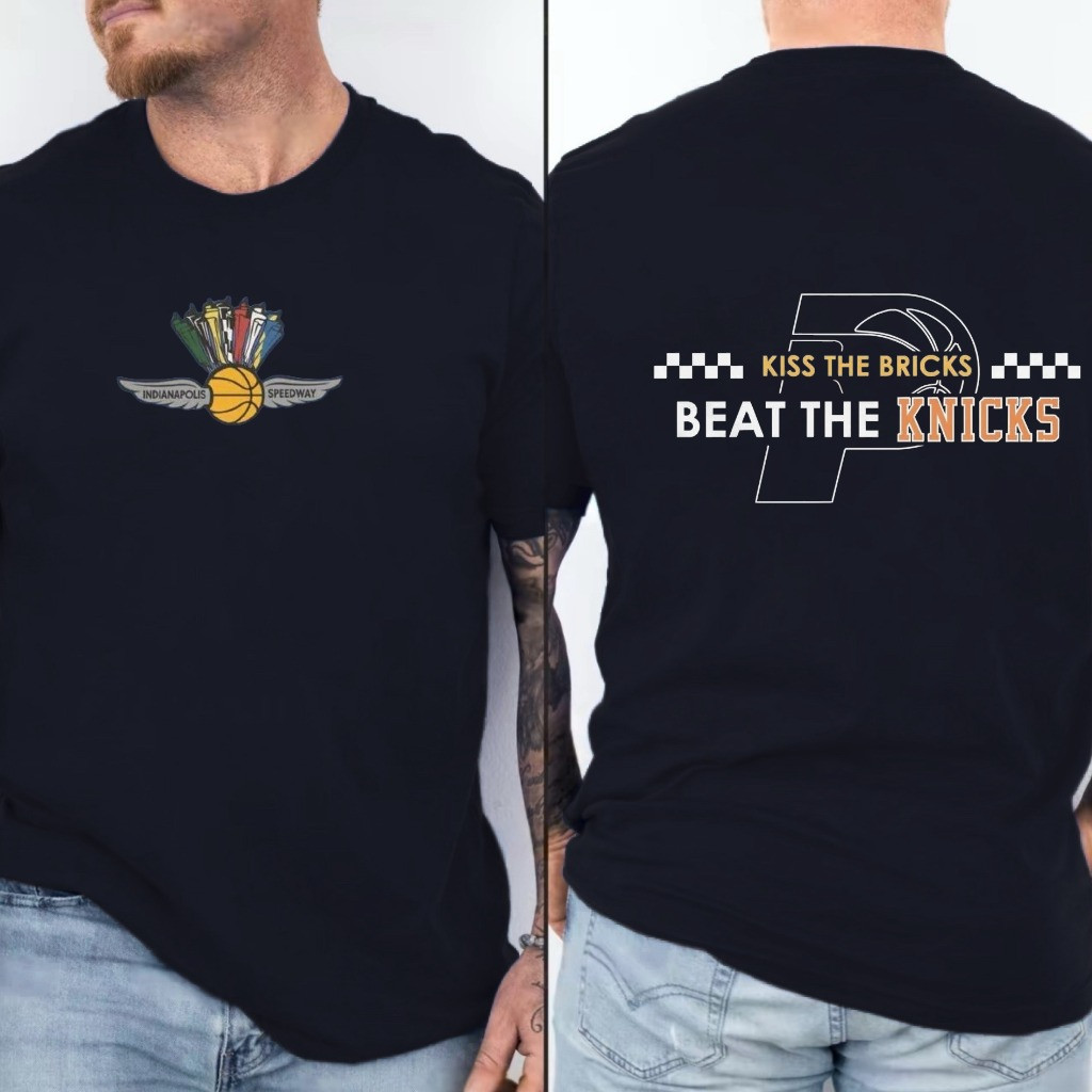 Kiss The Bricks Beat The Knicks Indiana Pacers T-Shirt Basketball Fan Merch Gifts For Him-1