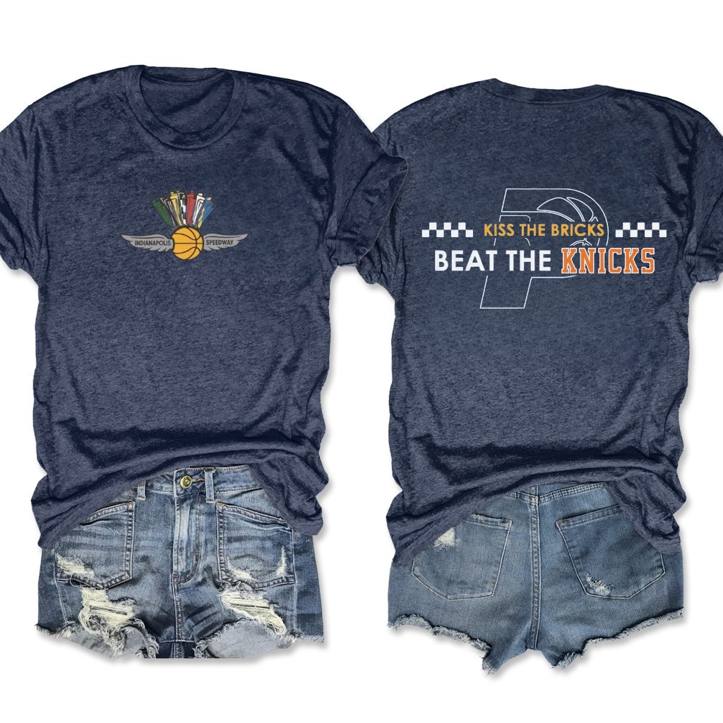 Kiss The Bricks Beat The Knicks Indiana Pacers Women's T-Shirt Basketball Fan Merch-1