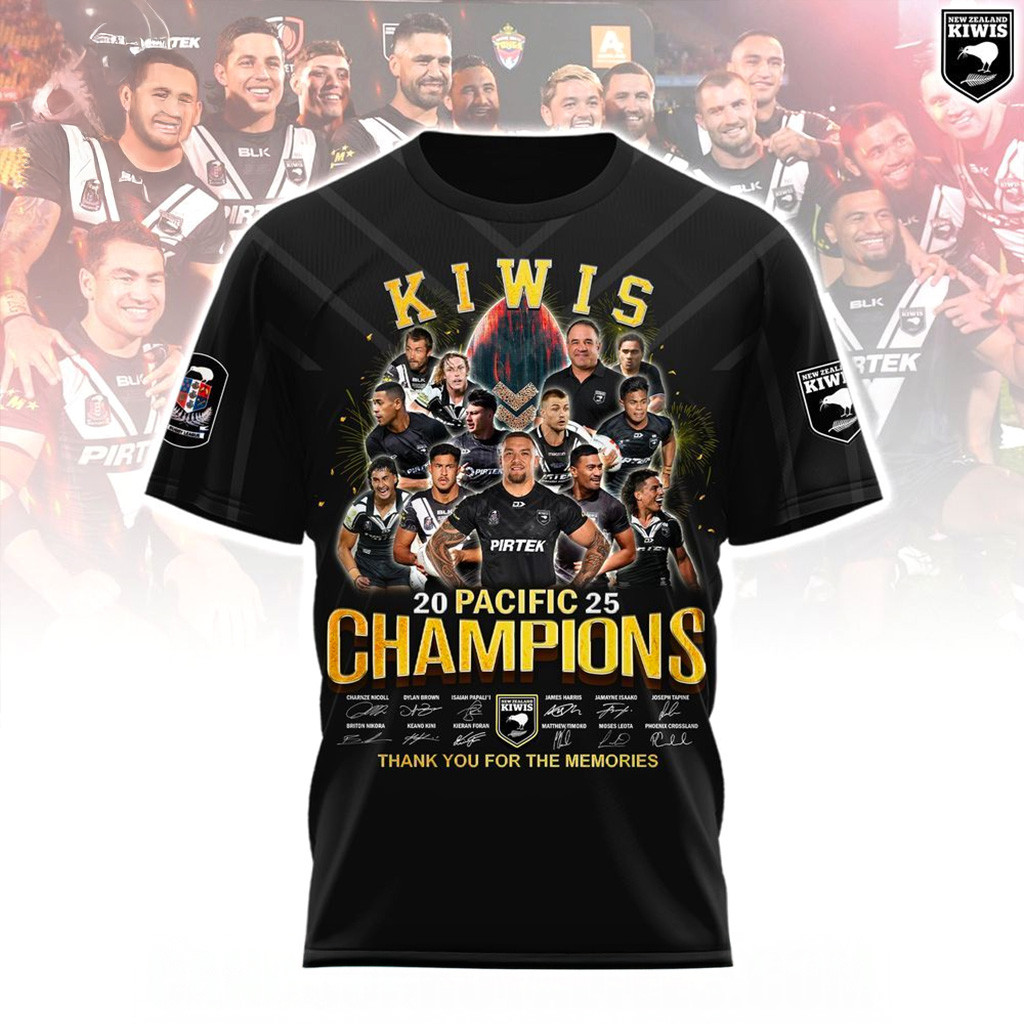 Kiwis 2025 Pacific Champions Thank You For The Memories Shirt New Zealand Kiwis Merch-1