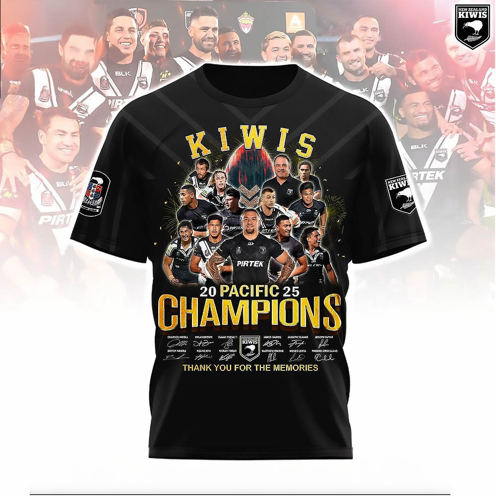 Kiwis 2025 Pacific Champions Thank You For The Memories T-Shirt Rugby League Tee Gifts-1