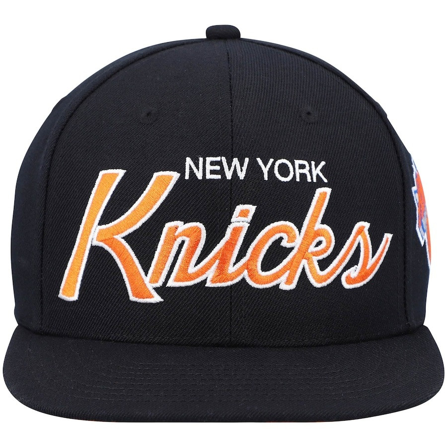 Knicks Hat New York Knicks Hardwood Classics Script 2.0 Snapback Best Hat Gifts For Fans-1