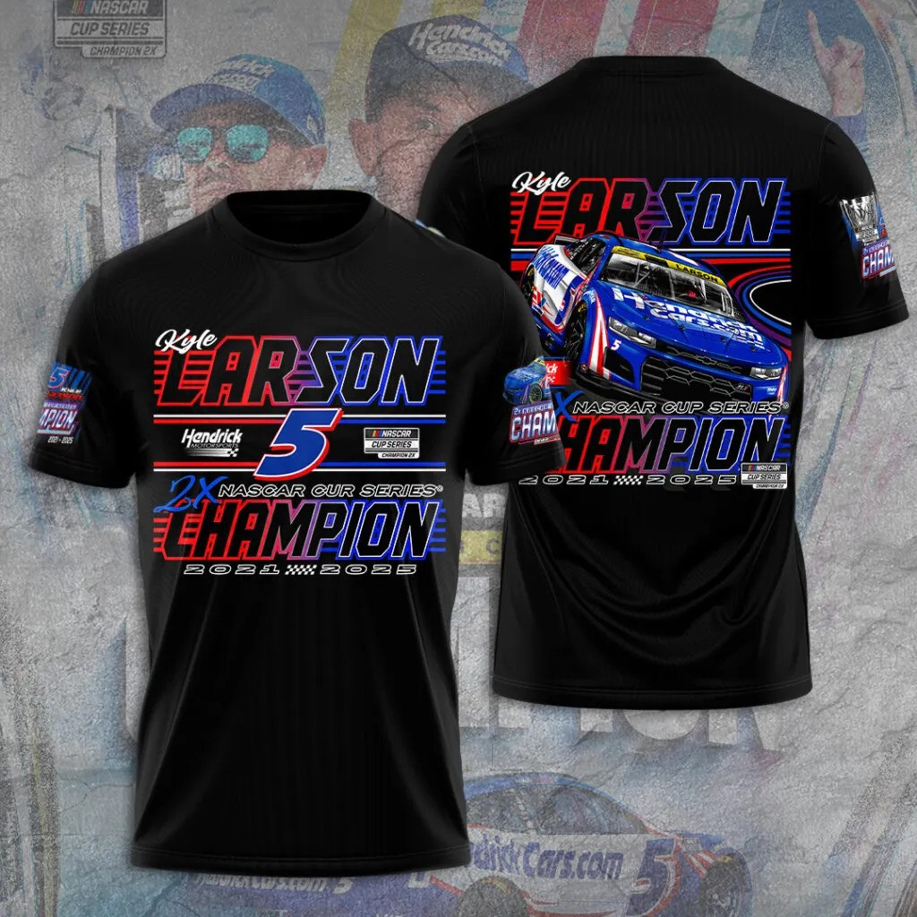 Kyle Larson 2025 Nascar Cup Series Champion Apparel Shirt Fan Merch Christmas Gifts For Guys-1
