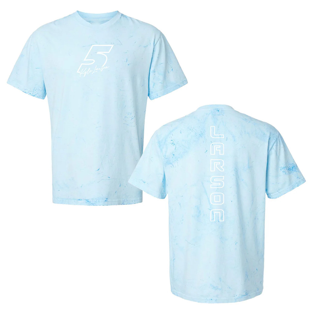 Kyle Larson Merch 5 Kyle Larson Blue Tie-Dye T-Shirt Gifts For Racing Lovers-1