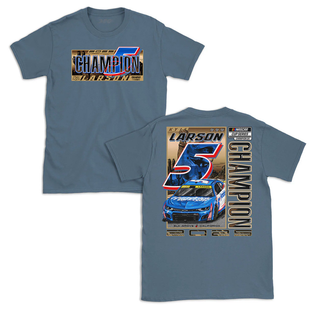 Kyle Larson Merch Kyle Larson 5 Champion T-Shirt Birthday Gift For Husband-1