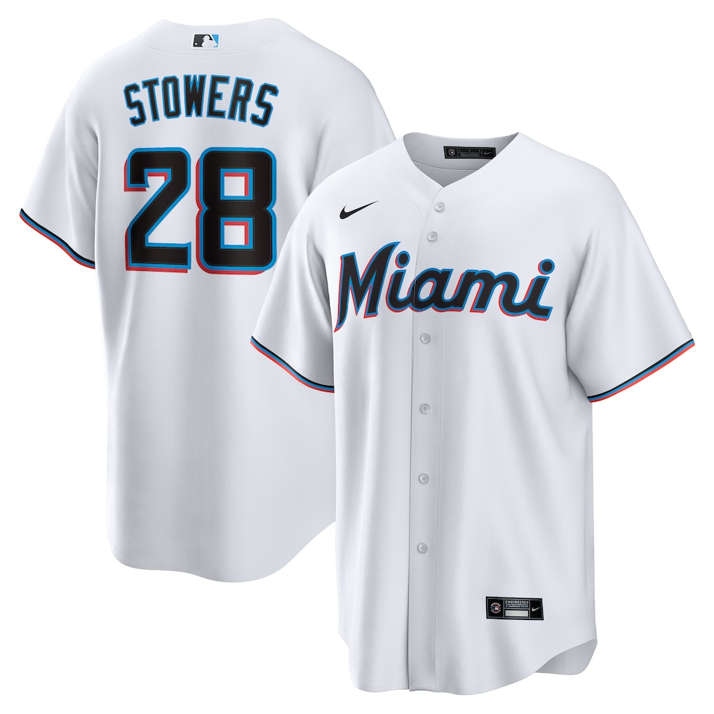 Kyle Stowers Miami Marlins Nike Home Replica Jersey - White-1