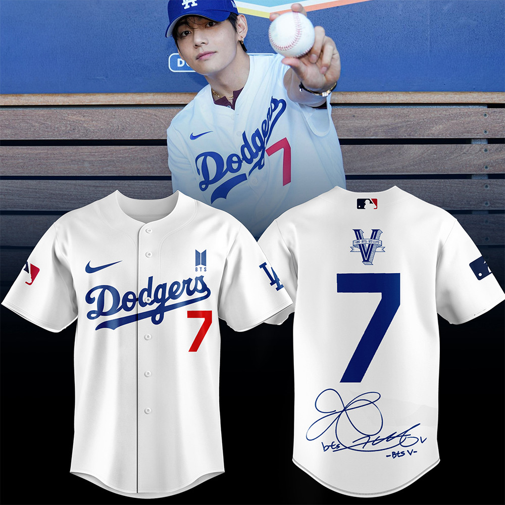 LA Dodgers 2025 X V BTS Jersey Bts Merch Baseball Themed Baseball Gifts For Army-1