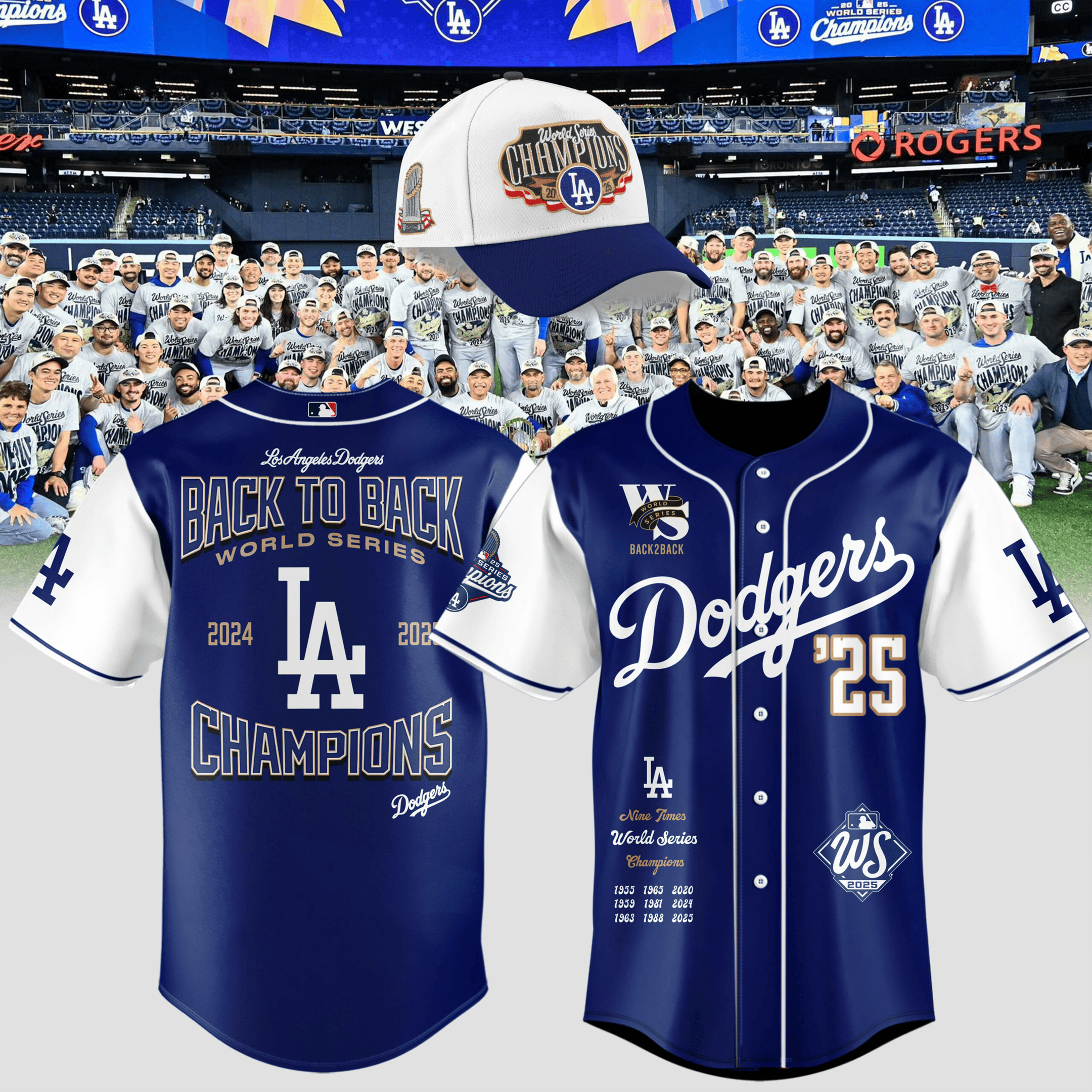 LA Dodgers Back To Back 25 Jersey LA Dodgers Championship Merch Gift Ideas For Dad-1