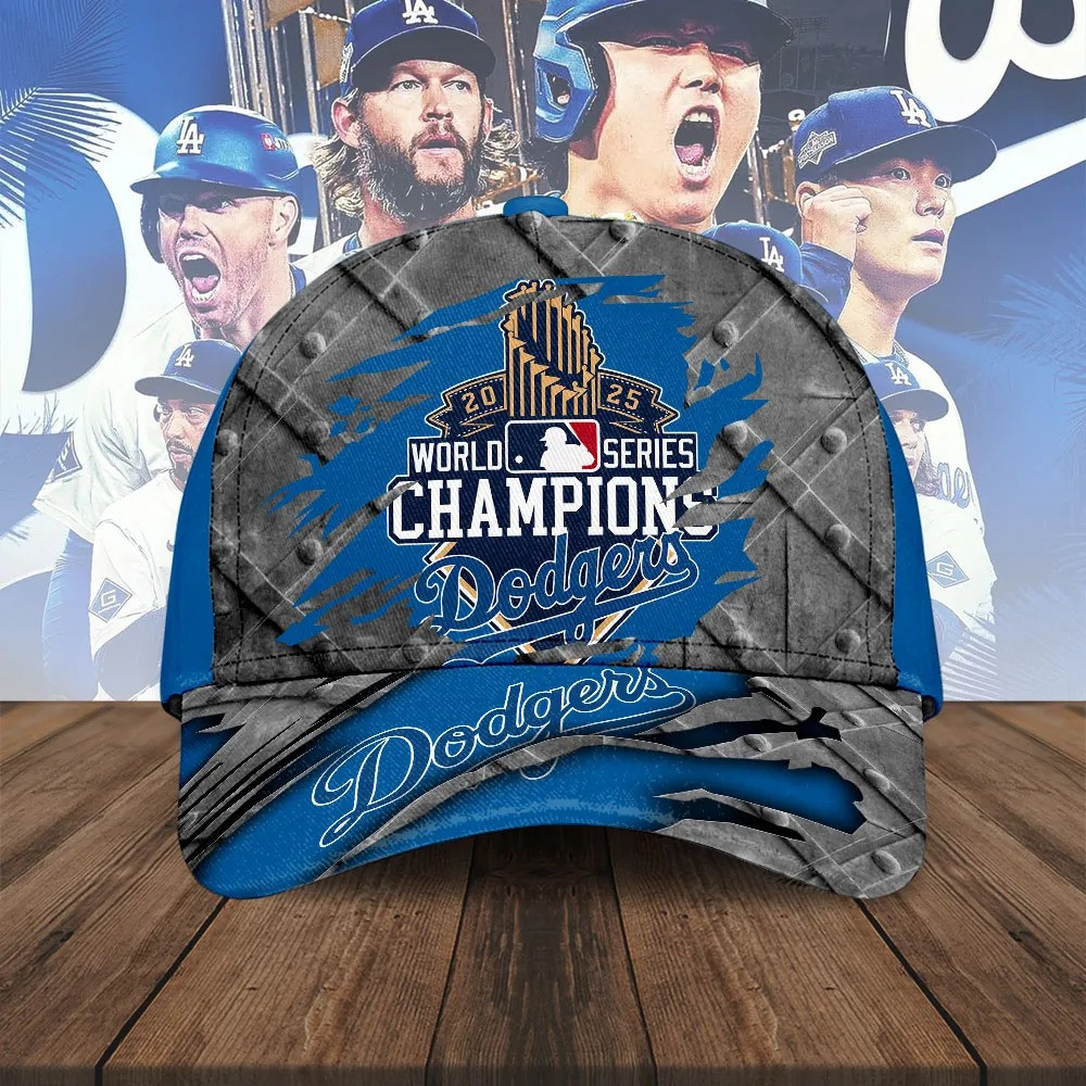 LA Dodgers Back To Back Champions Hat Dodgers World Series Merch Gifts For Father In Law-1