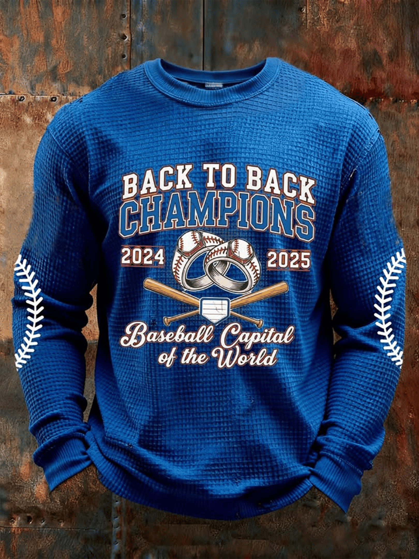 LA Dodgers Back To Back Champions Long Sleeve Shirt 2024 2025 Baseball Capital Of The World-1