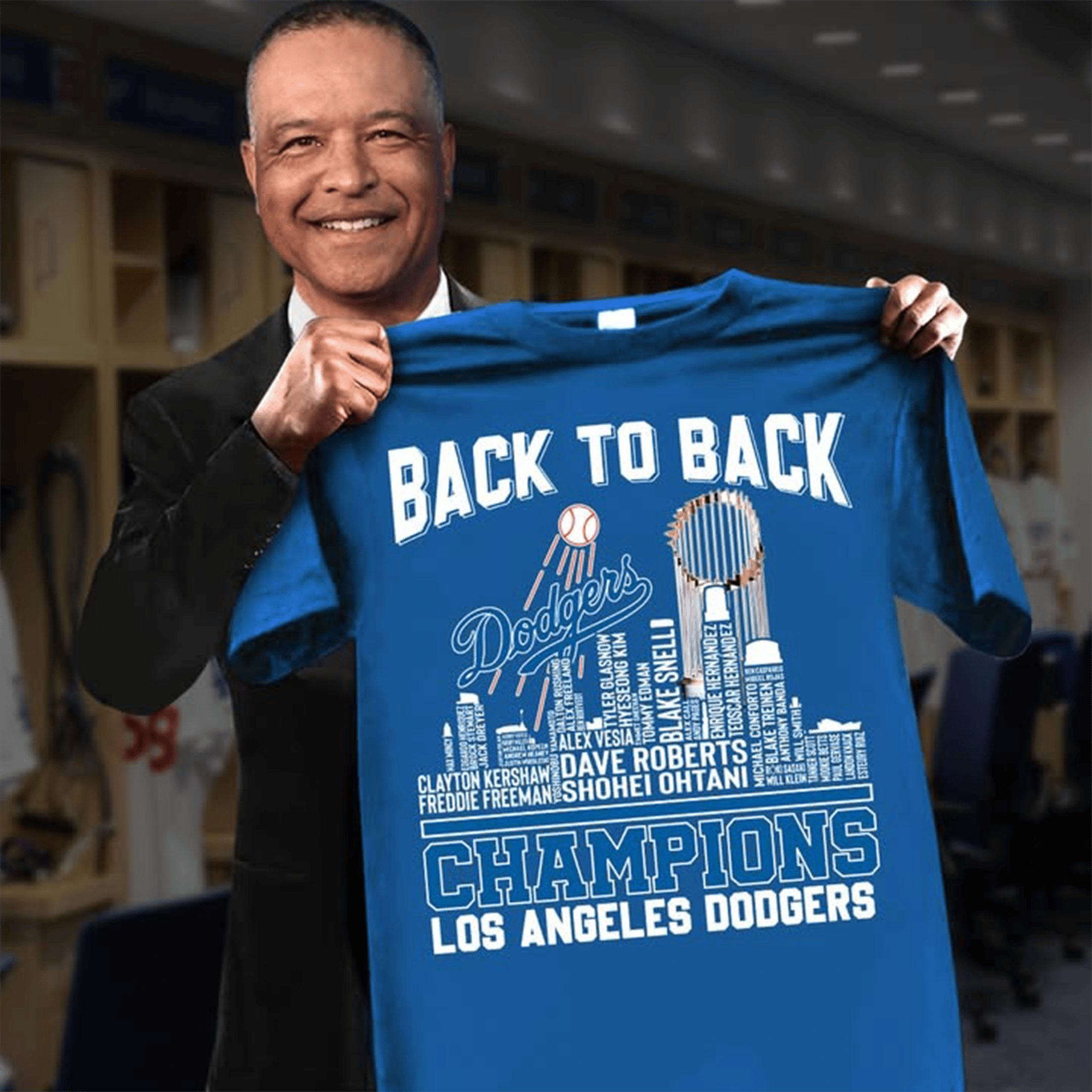LA Dodgers Back To Back T-Shirt World Series Champion Clothing LA Dodgers Merch Gifts-1