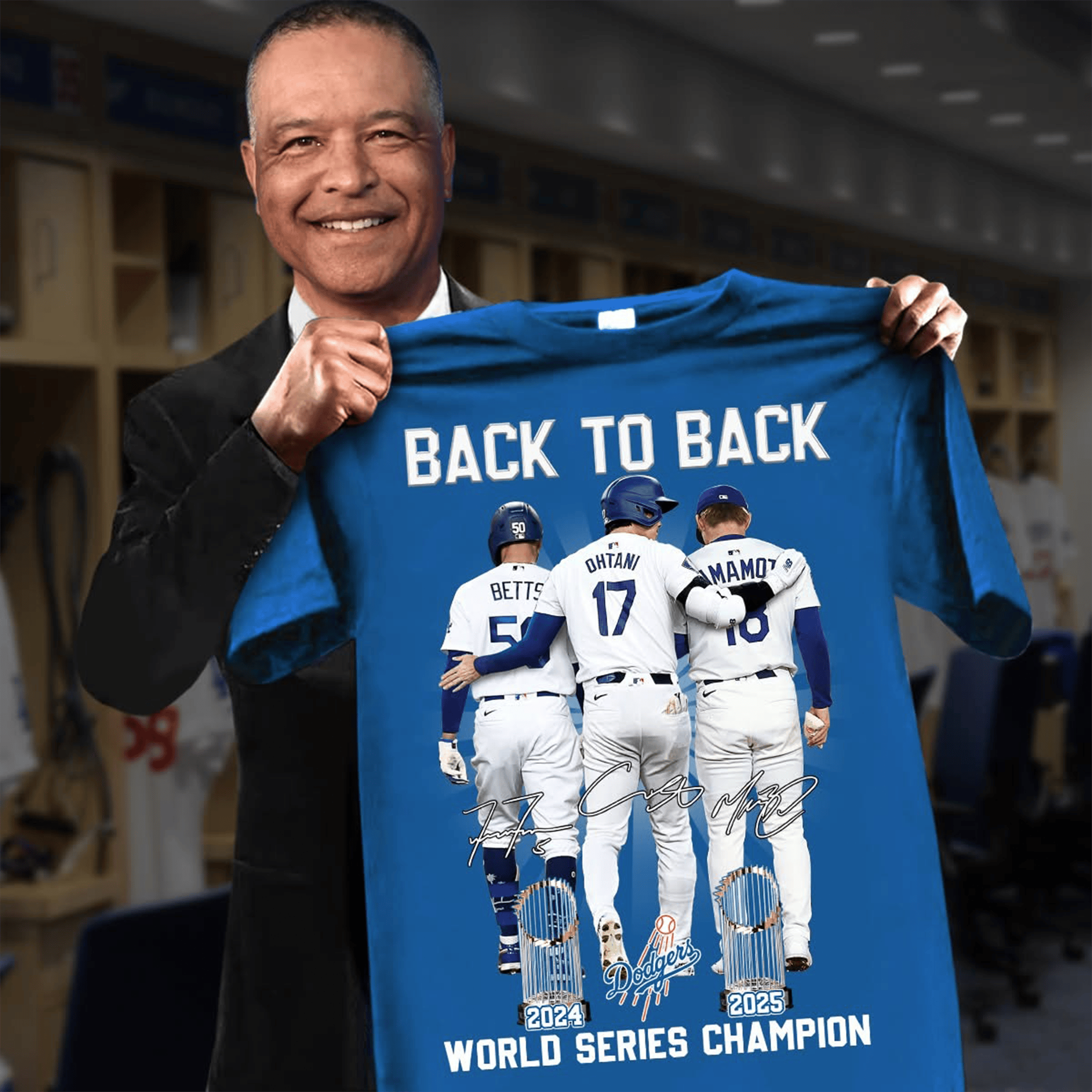 LA Dodgers Back To Back World Series Champion T-Shirt Game Day Apparel LA Dodgers Merch-1