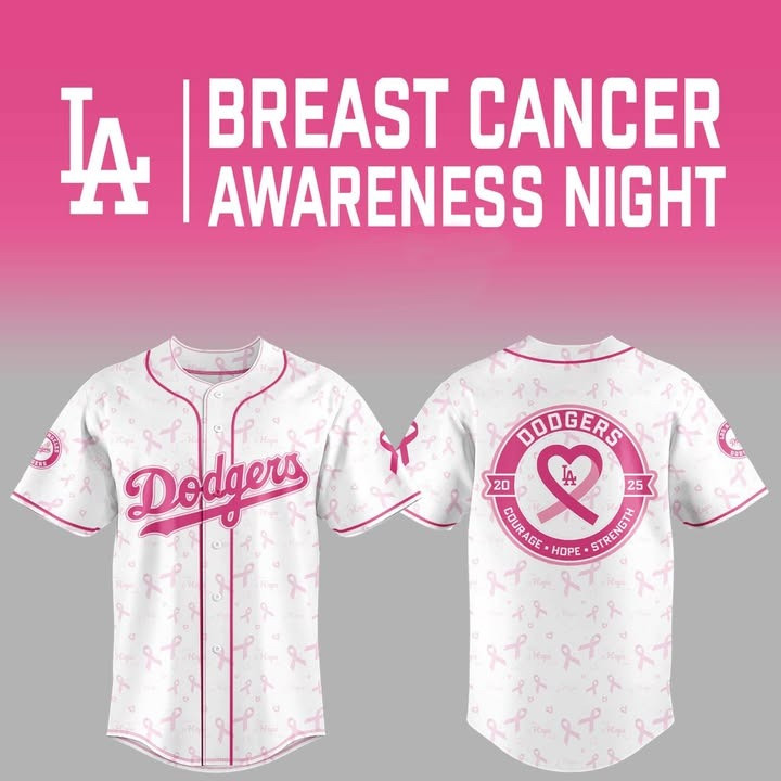 LA Dodgers Breast Cancer Awareness Jersey Pink Ribbon Baseball Gift For Dodgers Fans-1 LA Dodgers Breast Cancer Awareness Jersey Pink Ribbon Baseball Gift For Dodgers Fans-1