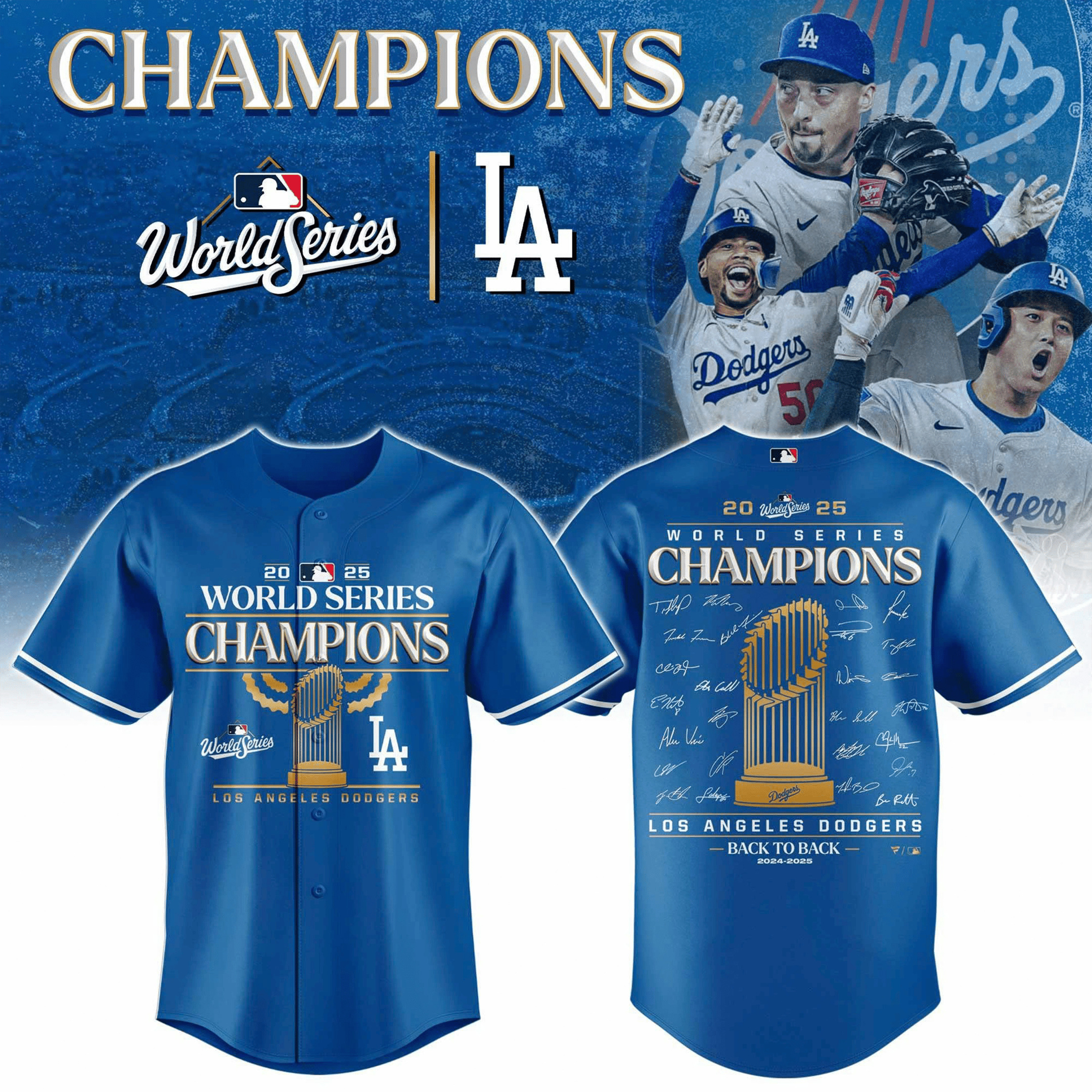 LA Dodgers Champions World Series 2025 Jersey Back To Back LA Dodgers 9X Champs Merch-1 LA Dodgers Champions World Series 2025 Jersey Back To Back LA Dodgers 9X Champs Merch-1