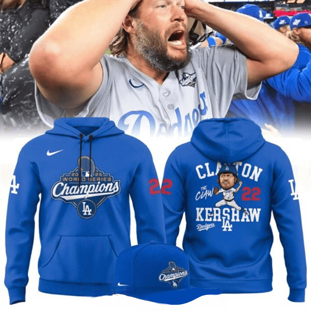 LA Dodgers Clayton Kershaw Hoodie World Series Champions 2025 Clothing LA Dodgers Gifts-1