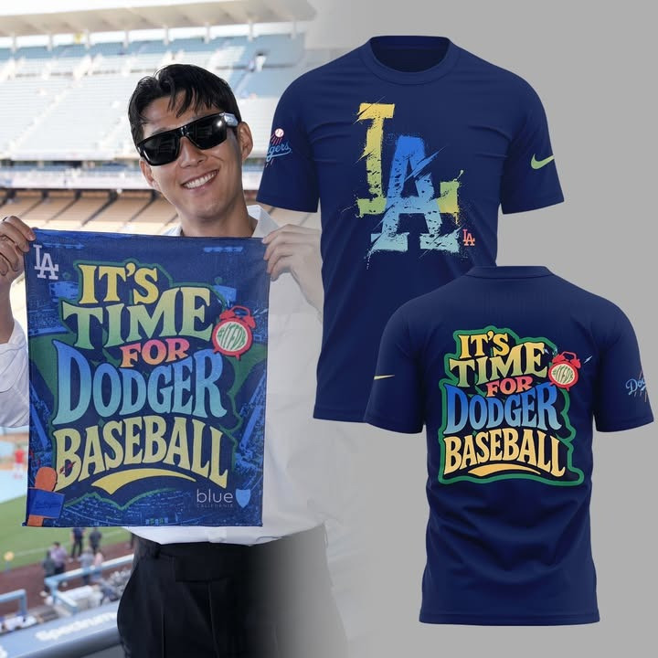 LA Dodgers It's Time For Dodger Baseball T-Shirt Dodgers Merch Best Gifts For Baseball Fans-1
