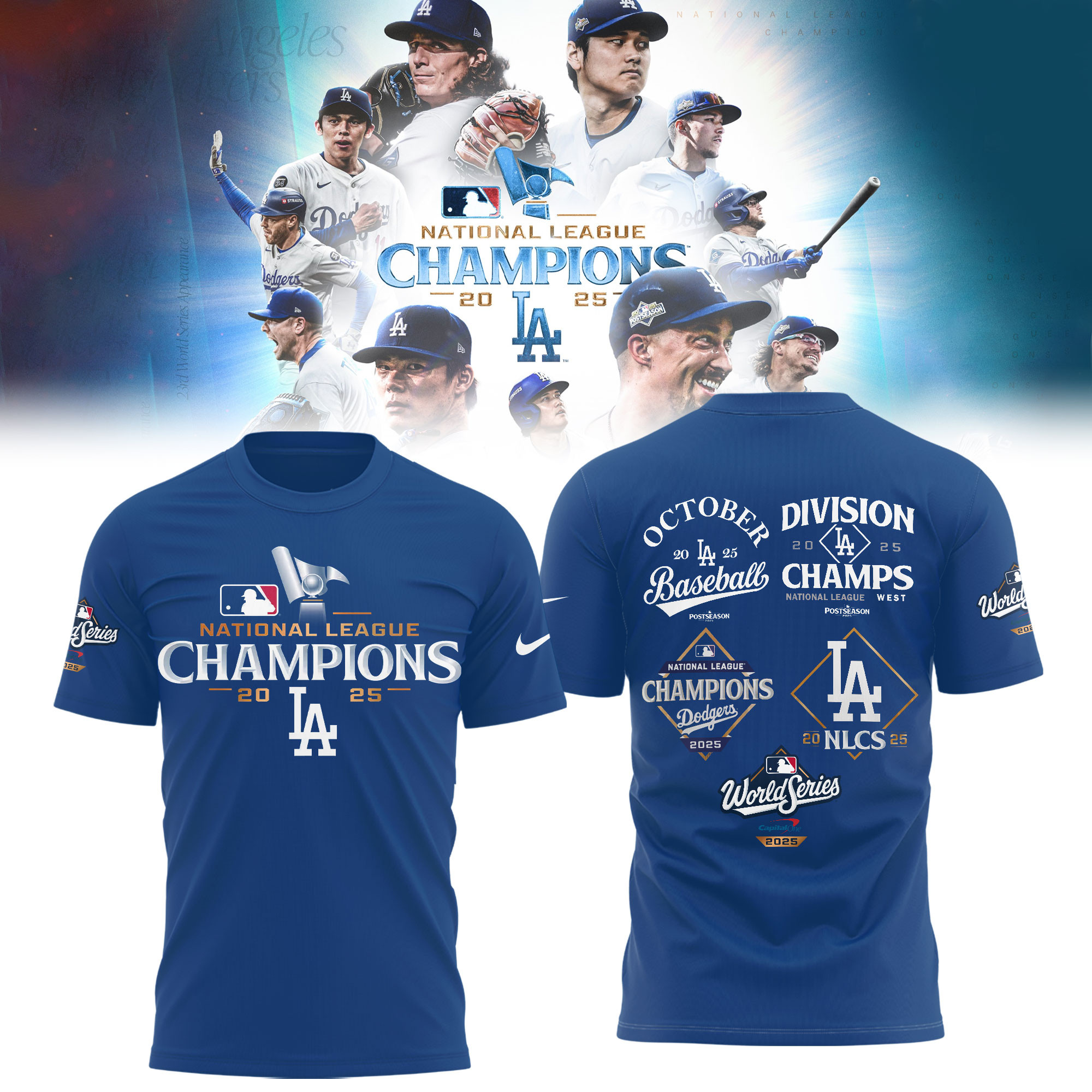 LA Dodgers National League Champions 2025 T-Shirt World Series Merch Gifts For Him-1