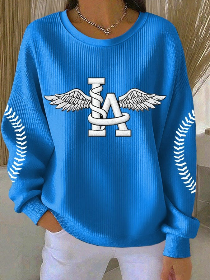 LA Dodgers Sweatshirt Women's Los Angeles Dodgers Merch Christmas Gifts For Fans-1