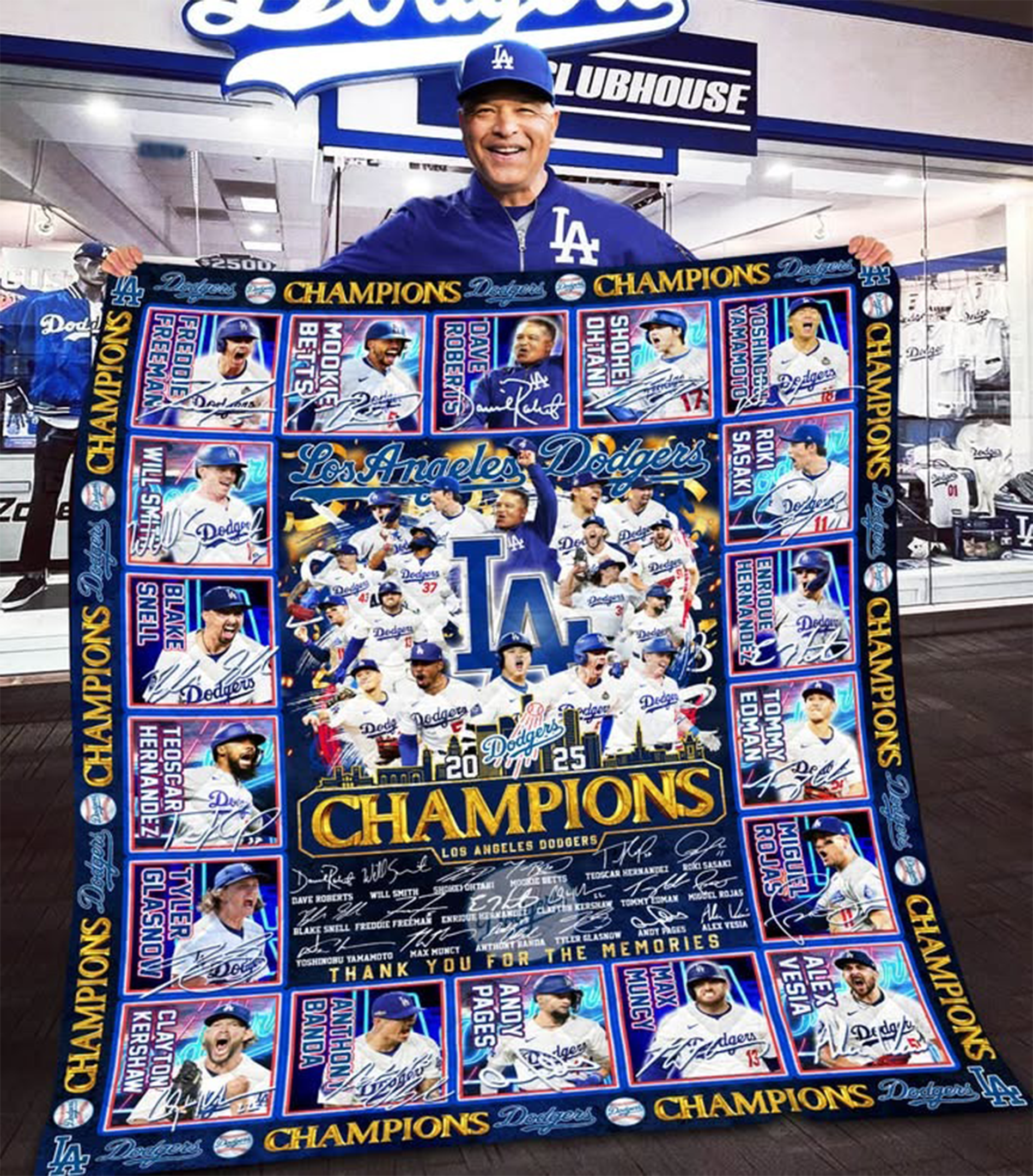 LA Dodgers World Series 2025 Blanket Champions Dodgers Merch Gifts For Baseball Fans-1