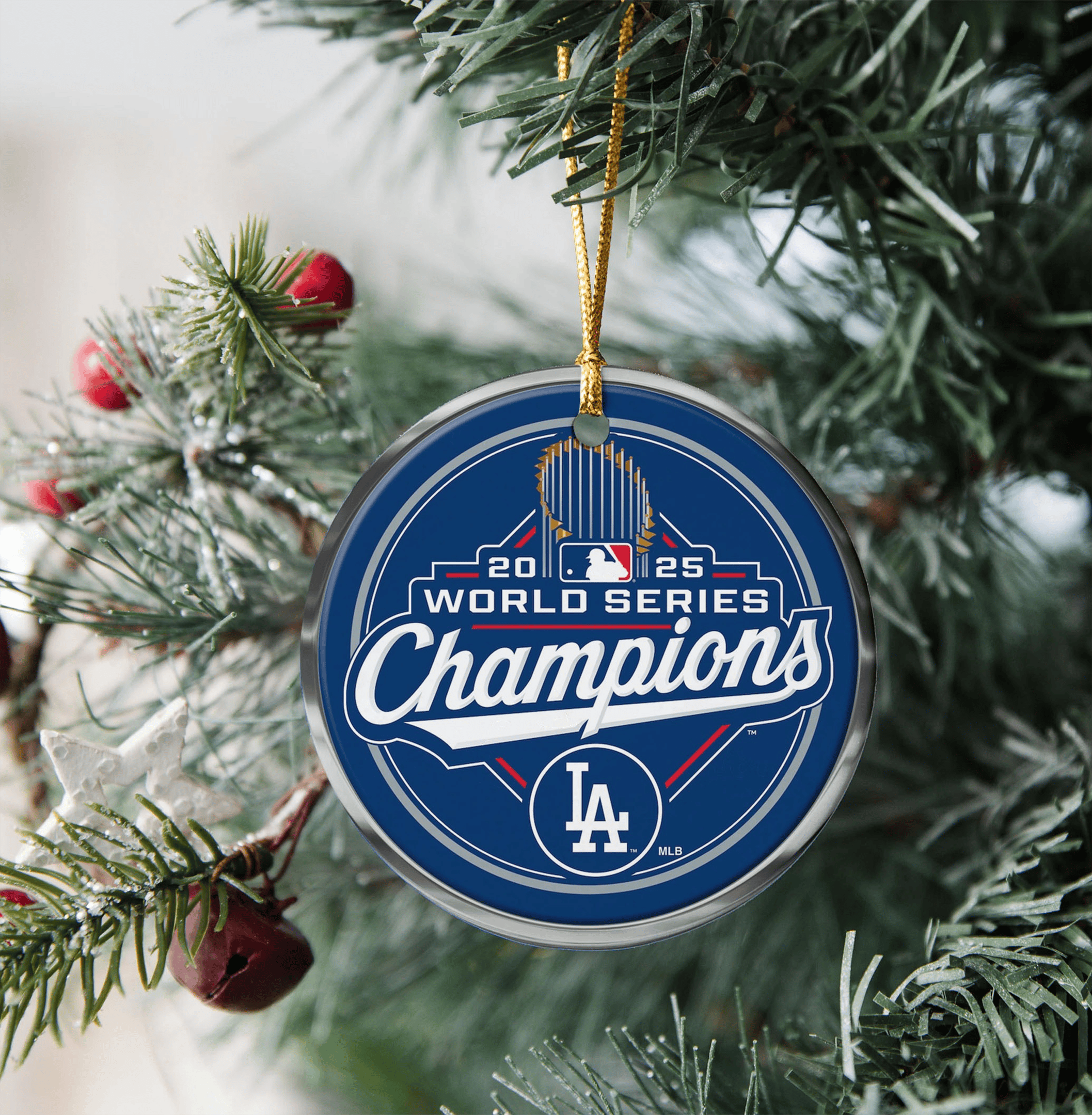 LA Dodgers World Series Champion Christmas Ornament Home Decor Items Dodgers Fans Gifts-1