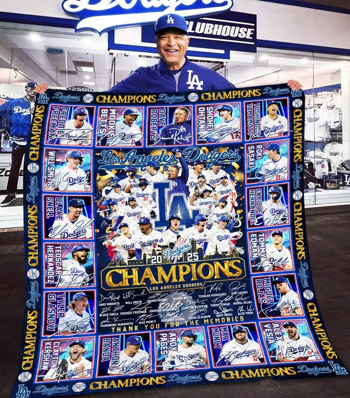LA Dodgers World Series Champions 2025 Fleece Blanket Dodgers Championship Merch Gifts-1