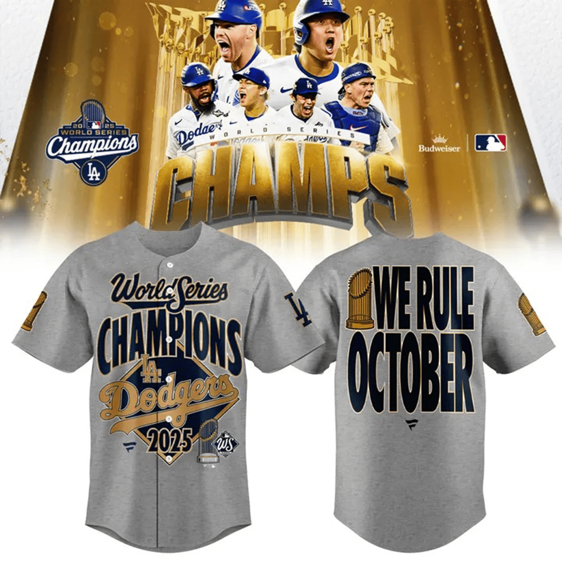 LA Dodgers World Series Champions 2025 Jersey We Rule October LA Dodgers Lovers Gifts-1