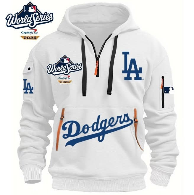 LA Dodgers World Series Champions 2025 Quarter Zip Hoodie Dodgers Championship Merch Apparel-1