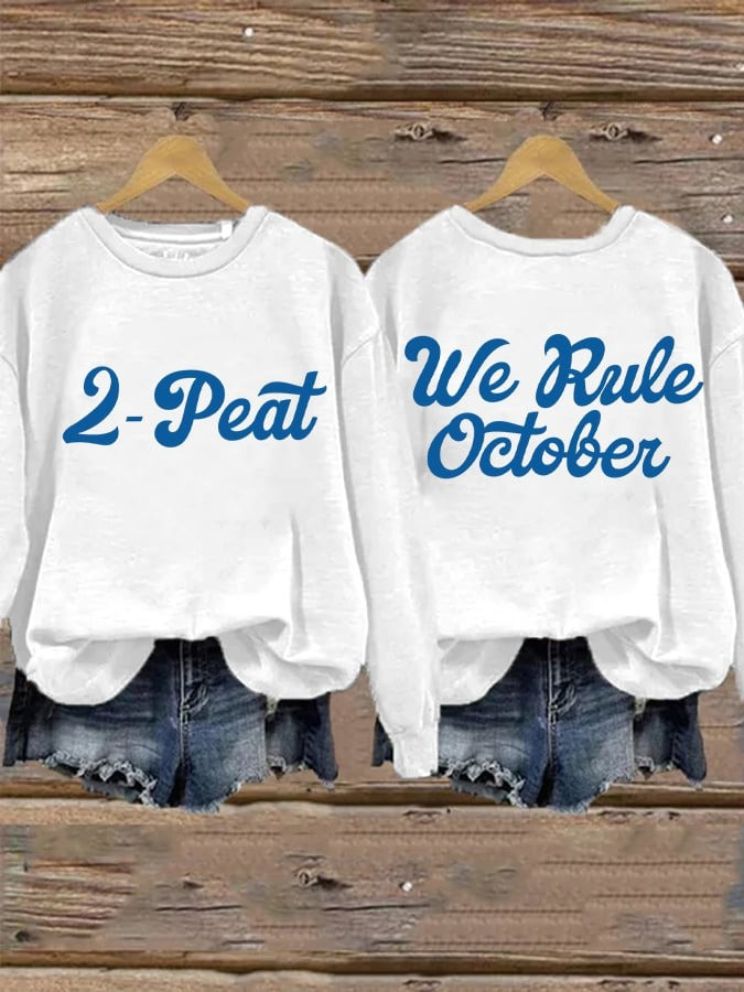 LA Dodgers World Series Champions 2025 Sweatshirt 2 Peat We Rule October Dodgers Merch-1