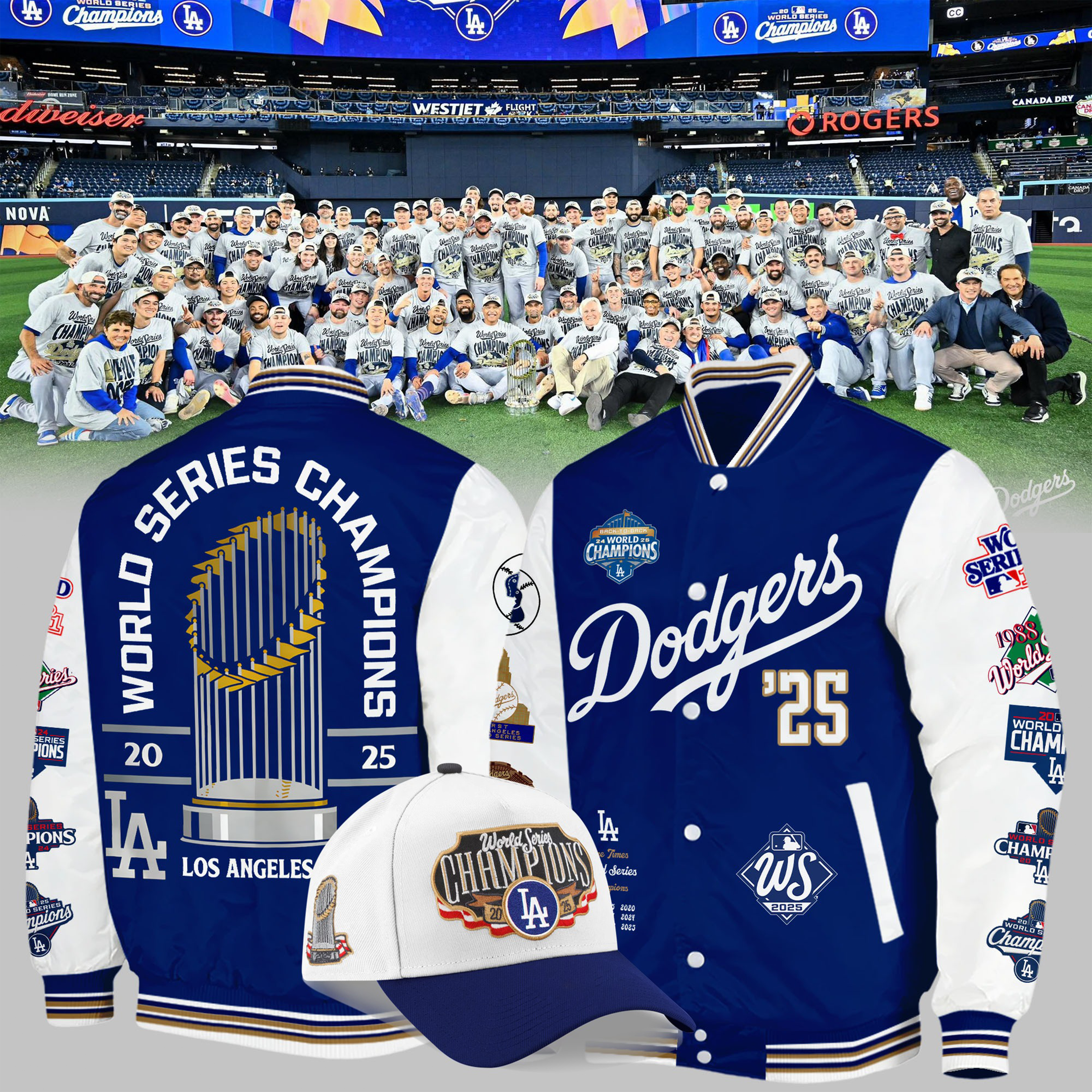 LA Dodgers World Series Champions Baseball Jacket Championship Merch Gift Ideas For Dad-1