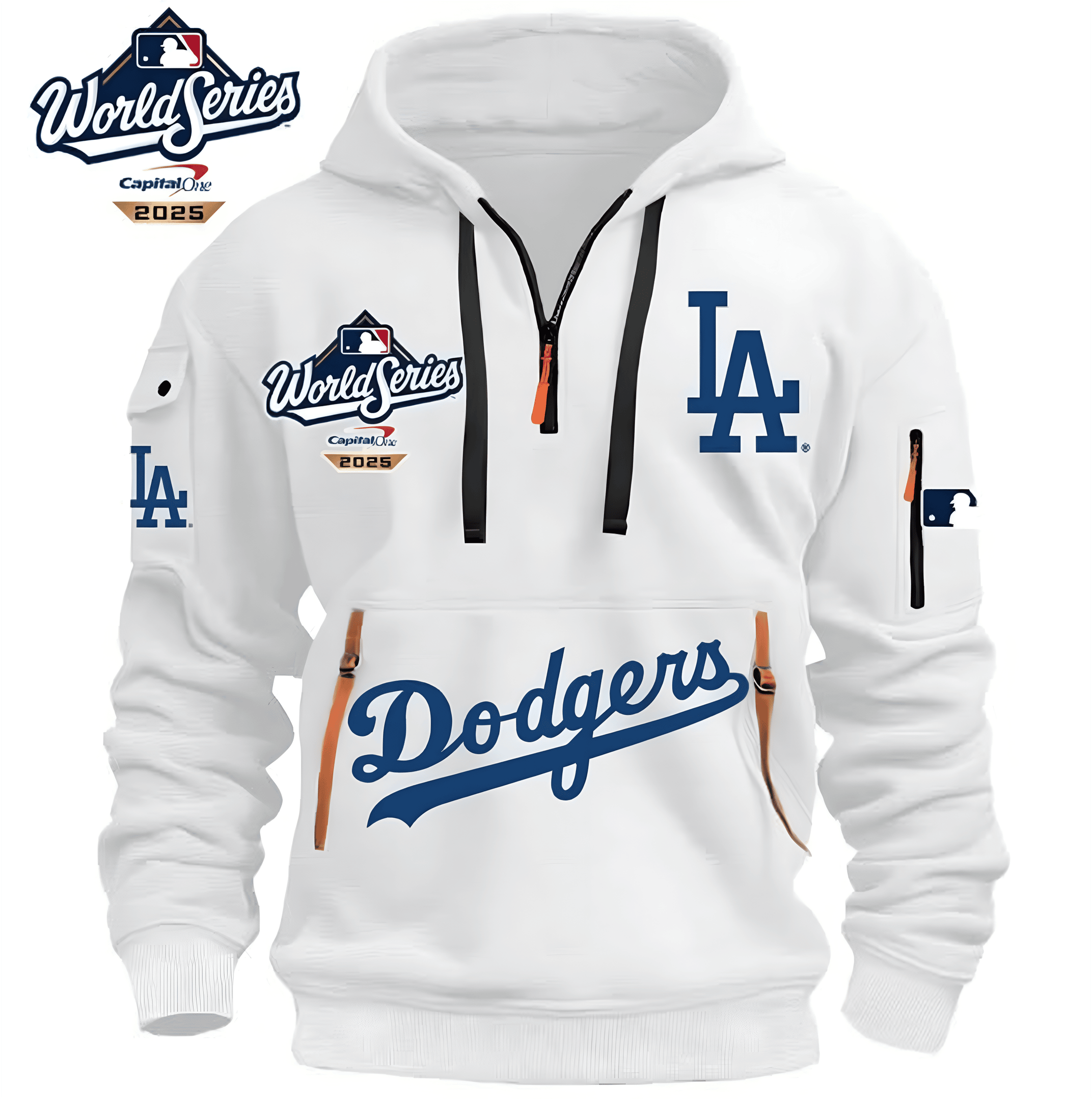 LA Dodgers World Series Quarter Zip Hoodie Championship Merch Gift Ideas For Dad-1
