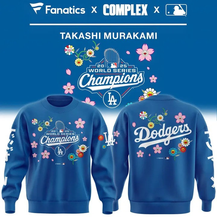 LA Dodgers World Series Sweatshirt 20 LA 25 Takashi Murakami World Series Champions Merch-1