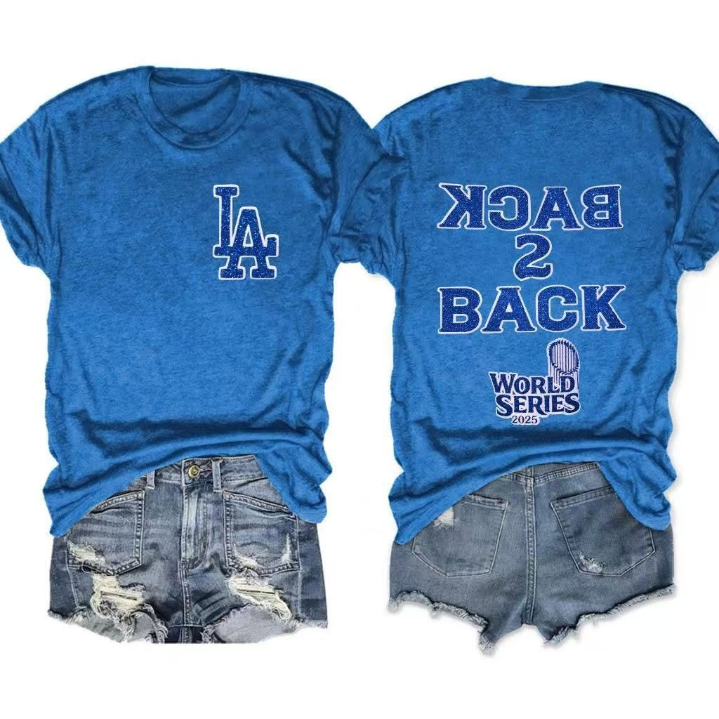 LA Dodgers World Series T-Shirt Back To Back 2025 Present For Sport Fans-1