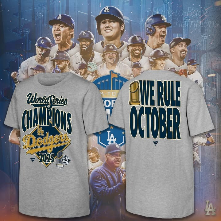 LA Dodgers World Series T-Shirt We Rule October Dodgers Championship Shirt Gift For Fan-1