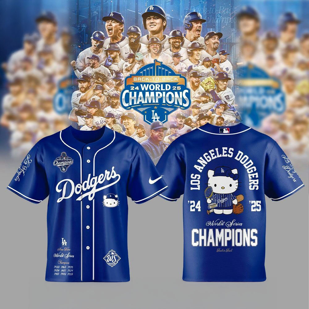 LA Dodgers X Hello Kitty Jersey World Series Champions Clothing LA Dodgers Lovers Gifts-1 LA Dodgers X Hello Kitty Jersey World Series Champions Clothing LA Dodgers Lovers Gifts-1
